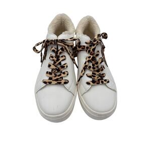 Women’s r2 Size 9 White Sneakers w/ Leopard Print Details
